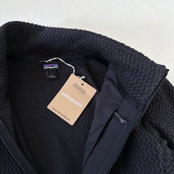 New Patagonia R1 Air 1/2 Zip Neck Women's L Black Pullover Fleece Jacket $130 - Picture 10 of 14